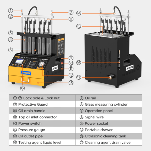 AUTOOL CT500 - Priemyselný čistič a tester vstrekovačov GDI/EFI/FSI