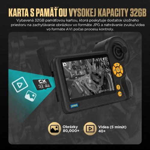 Inšpekčná kamera Diagnostický endoskop Autool SVB408 | HD obrazovka | 4-smerové ovládanie 360°