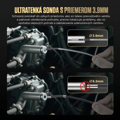 Inšpekčná kamera Diagnostický endoskop Autool SVB408 | HD obrazovka | 4-smerové ovládanie 360°