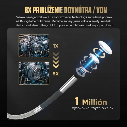 Inšpekčná kamera Diagnostický endoskop Autool SVB408 | HD obrazovka | 4-smerové ovládanie 360°