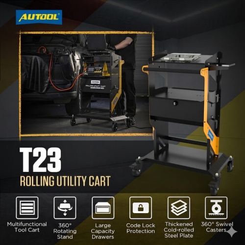 Prepravný vozík AUTOOL T23 Tier s kolieskami a rukoväťou