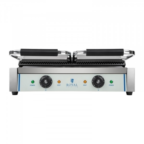 Grill kontaktowy - 2x1800 W - ryflowany