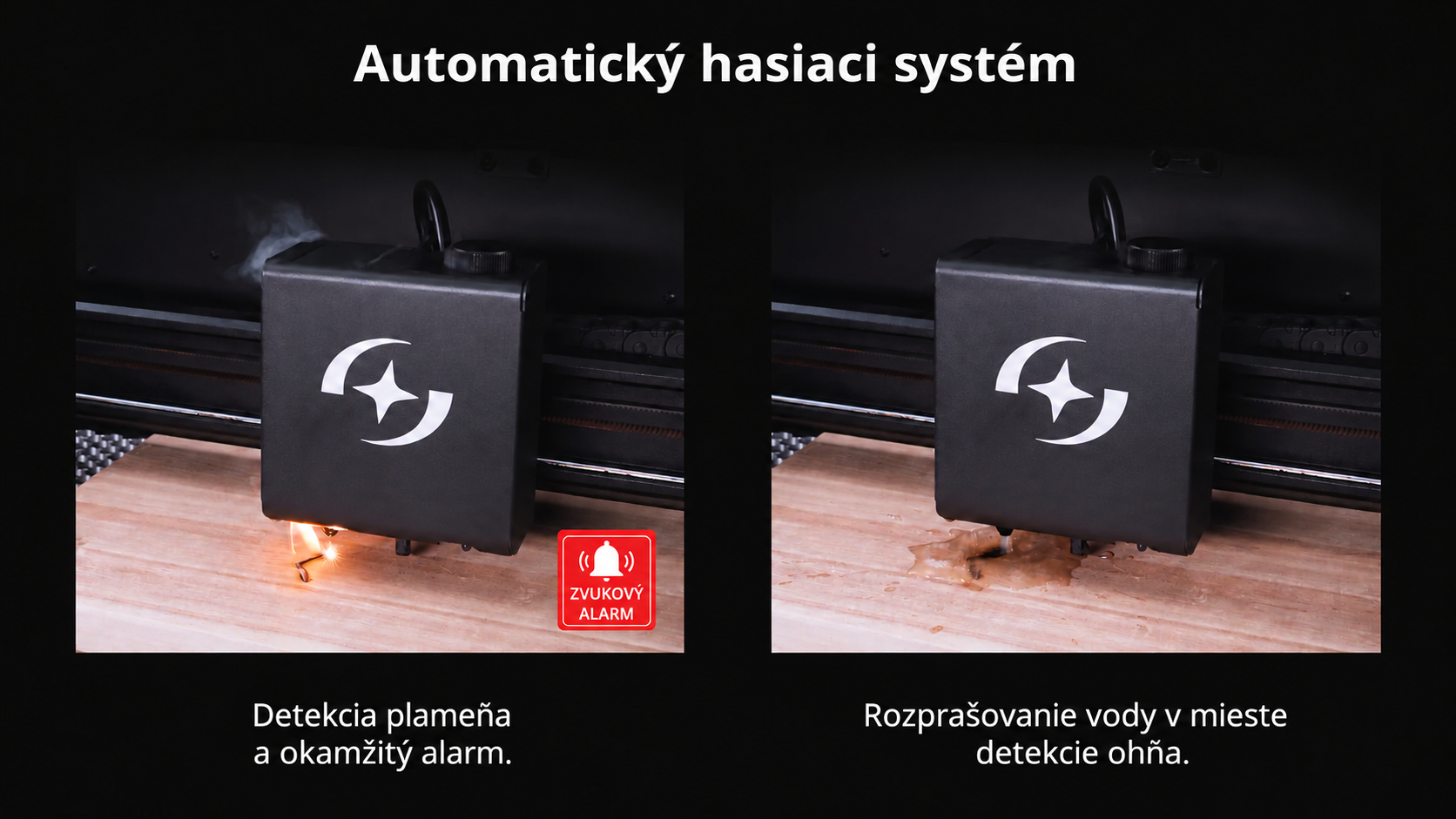 Detekcia plameňa a automatické uhasenie